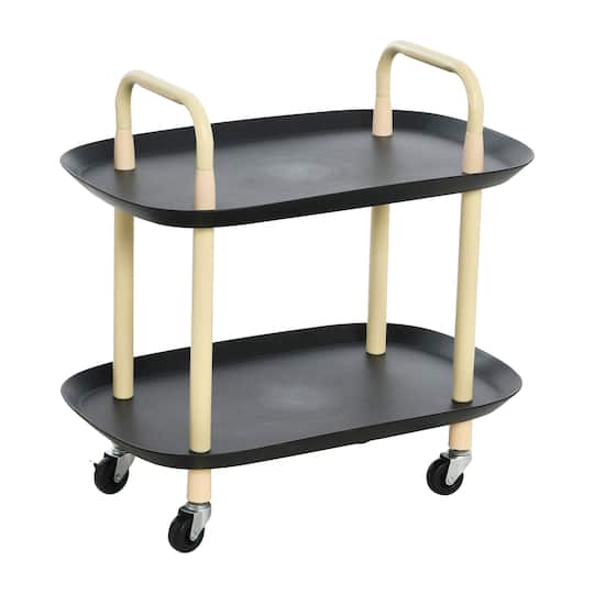 Hello Honey® Main + Mesa™ -Tier Modern Plastic and Metal Trolley
